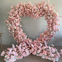 Dekorasi Bunga Hari Valentine, Latar Belakang Proposal Bentuk Hati, Rangkaian Bunga Pink, Dekorasi Mawar Putih Palsu, Gapura Hati dengan Bunga