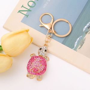 Turtle Keychain Crystal Rhinestone Metal Tortoise <b>Key</b> <b>Chain</b> Pendant, Marine Animal Bag Charm Car <b>Key</b> Accessory Gift - Product Image 4