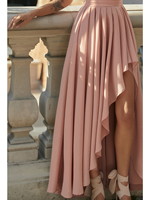 Robes de soirée élégantes à une épaule, taille haute, longueur au sol, plissées, respirantes, vente en gros