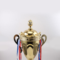 Trophée de football plaqué or, couronne sportive, fabrication artisanale en métal brillant, cadeaux souvenirs, trophée personnalisé, vente chaude