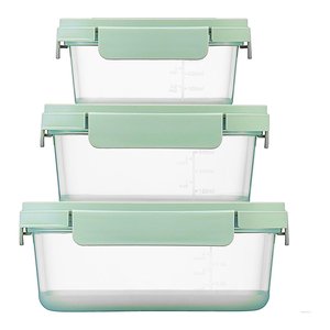 Nestnlock Food Container Set 500 920 1600 Ml Sage <b>Green</b> Airtight Lid <b>Microwave</b> Dishwasher Safe Refrigerator Freezer - Product Image 3