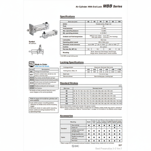 Modèle de cylindre pneumatique SMC MDBBT50-250-HL - Product Image 1