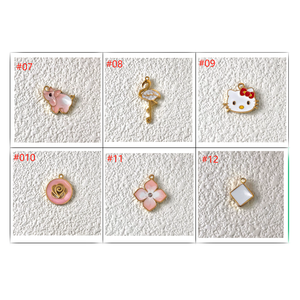 Thép không gỉ Flamingo quyến rũ dễ thương voi <span class=keywords><strong>Hello</strong></span> <span class=keywords><strong>Kitty</strong></span> túi quyến rũ Keychain màu hồng men bướm Bowknot quyến rũ Mặt dây chuyền - Product Image 2