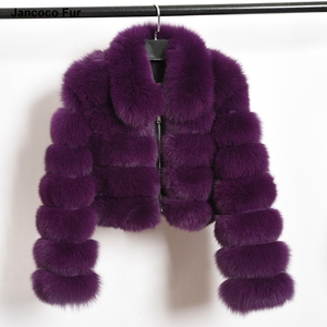 Real Fox Fur Jackets Collared Fur <strong>Coats</strong> Factory Wholesale Outerwear Hot <strong>Sale</strong> Crop <strong>Coat</strong> S7636 - Product Image 5
