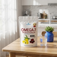 AegleWell OEM Capsules de Gel Doux d'Huile d'Argousier et d'Onagre Certifiées HALAL GMP, Complément Alimentaire Oméga-7 pour la Peau Adulte