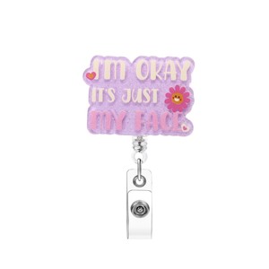 acrylic glitter pull-tab retractable work <b>badge</b> <b>clip</b> for nurses, school <b>badges</b>, and ID cards - anti-loss <b>clip</b> - Product Image 5