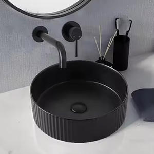 Mini lavabo simple en céramique de luxe intégré, lavabo de salle de bain personnalisé, petite taille, comptoir de balcon, lavabo - Product Image 4