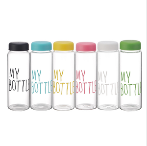 Commercio all'ingrosso di vendita calda bottiglia colorata 600ml la mia bottiglia di vetro portatile bottiglia di acqua con Logo personalizzato - Product Image 1