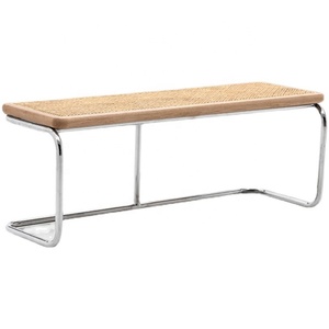 <span class=keywords><strong>Banc</strong></span> <span class=keywords><strong>en</strong></span> rotin nordique créatif pour <span class=keywords><strong>entrée</strong></span>, chambre, bout de lit, maison d'hôtes, avec structure métallique simple et moderne, tabouret à chaussures - Product Image 5