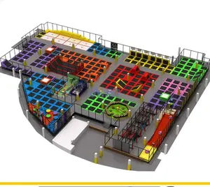 大型可定制聚氯乙烯蹦床公园设备冒险跳跃蹦床儿童10英尺14英尺12英尺游乐园