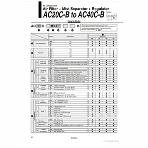 Pièces pneumatiques de AC30C-03E1-V-B de combinaison d'air de SMC Pneumatics - Product Image 1