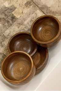 ชามไม้ธรรมชาติ คุณภาพพรีเมียม งานฝีมือประณีต ชามตกแต่งที่ยั่งยืน เหมาะสำหรับเสิร์ฟสลัด ขนม และใช้ในบ้าน - Product Image 4