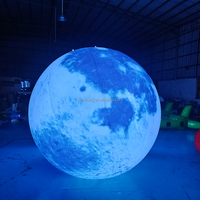 Grand LED gonflable scellé, planète lune gonflable 2x2m lune gonflable avec lumière LED pour la promotion et la publicité