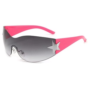 Glasses UV400 Ladies New Fashion Y2K <b>Sunglass</b> Unisex Rimless PC One Piece Cycling Sports <b>Sunglasses</b> 2025 - Product Image 4