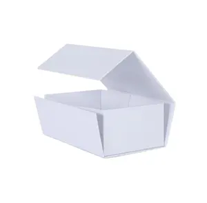 Cajas de embalaje plegables con forma de libro hechas a medida caja de regalo magnética blanca