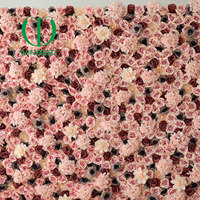 Dinding Bunga 3D 5D Mawar Ungu Pink Hydrangea Artificial Real Touch untuk Dekorasi Fotografi Pesta Pernikahan