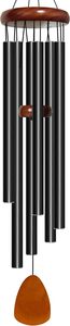 41-inch black aluminum-wood wind chime, outdoor <b>waterproof</b>, holiday gift, outdoor home decoration - Product Image 4