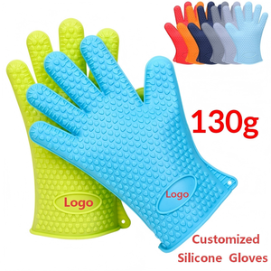 Gants de four en silicone 130g pour barbecue, four, micro-ondes, cuisine – Vente en gros, personnalisables, en forme de cœur, à cinq doigts, en stock - Product Image 1
