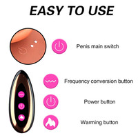 Funkfreie Fernbedienung großer riesiger Penis Erwärmung G-Punkt-Massage Teleskop-Dildo Vibrator Sexspielzeug für Damen