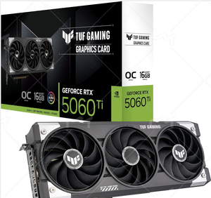 การ์ดจอ TUF Gaming GeForce 5060Ti 16GB GDDR7 OC Edition ใหม่ PCIe 5.0 ชิ้นส่วนเกรดทหาร หน่วยความจำวิดีโอ พัดลมระบายความร้อน ช่องต่อ DP - Product Image 1