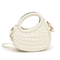 Sac à main en PU gaufré crocodile pour femme, sac à bandoulière avec fermeture éclair et doublure en polyester, vente en gros