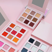 Private Label Ombre à paupières 9 couleurs Maquillage professionnel en carton Palette de fards à paupières mats scintillants de couleur personnalisée sans marque