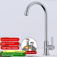 Évier de cuisine en céramique et acier inoxydable à eau froide avec robinet à roulement à billes monotrou pour usage domestique