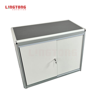 Table de consultation pliable en aluminium LINGTONG de haute qualité, verrouillable, vitrine d'exposition, stand d'exposition, couleurs personnalisables