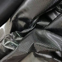 Tissu de doublure pour veste isolante thermiquement avec couche de graphène, en taffetas pongé 300T laminé à pois argentés