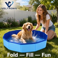 Piscine pliable pour animaux de compagnie, octogonale, bleue, en PVC, baignoire pliable pour chien et chat, piscine extérieure, multi-tailles, portable