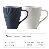 EKA vente en gros de tasse en céramique gaufrée créativité élégante tasse à café au latte pour le bureau couleur personnalisée pour les couples