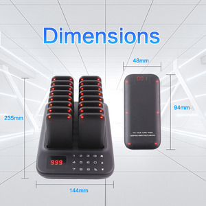 ระบบเรียกคิวไร้สายแบบดิจิทัลสำหรับร้านอาหาร 16 เครื่อง พร้อมเสียงเตือน สำหรับบาร์ รถขายอาหาร คาเฟ่ และฟู้ดคอร์ท - Product Image 6