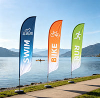 Kit de drapeau en forme de larme personnalisé OEM avec mât de 3 m et bannière en forme de plume