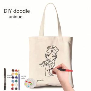 Bolsas de Lona Ecológicas Personalizadas para Pintar a Mano, para Compras y Uso en Exteriores - Product Image 1