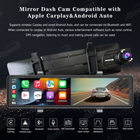 ADINKAM 1080p 2.5k Caméra de recul 3 canaux pour voiture avec enregistrement, compatible Android Auto, aide au stationnement avant/arrière