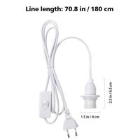 E27 Base Cordon D'alimentation Câble Suspendu Dents Complètes UE Vis Anneau Pendentif Luminaire Lampe Ampoule Prise Cordons Adaptateur Avec Interrupteur