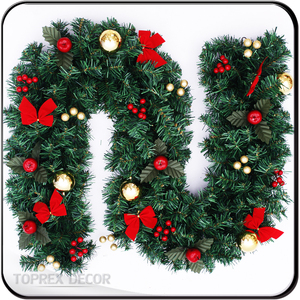 TOPREX Vente en gros Guirlande <span class=keywords><strong>de</strong></span> perles LED artificielles Guirlande <span class=keywords><strong>de</strong></span> <span class=keywords><strong>Noël</strong></span> en PVC Guirlande <span class=keywords><strong>de</strong></span> porte décorative Guirlande <span class=keywords><strong>de</strong></span> <span class=keywords><strong>Noël</strong></span> élégante - Product Image 5