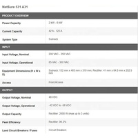 Système d'alimentation télécom original Emerson Vertiv avec redresseur intégré Netsure 531 A31-S1