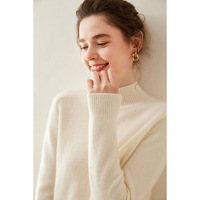 Collection Hiver OEM – Pull en Cachemire Pur 100% Épais à Col Montant pour Femme, Tricoté Ample Couleur Unie, Chemise Longue de Base
