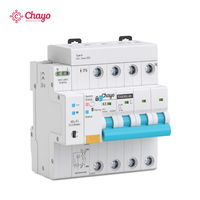 Disjoncteur intelligent Tuya 10kA 4P RCBO 30-500mA Wi-Fi avec protection contre les fuites Type A/AC 63A, mesure de puissance, contrôle à distance Chayo