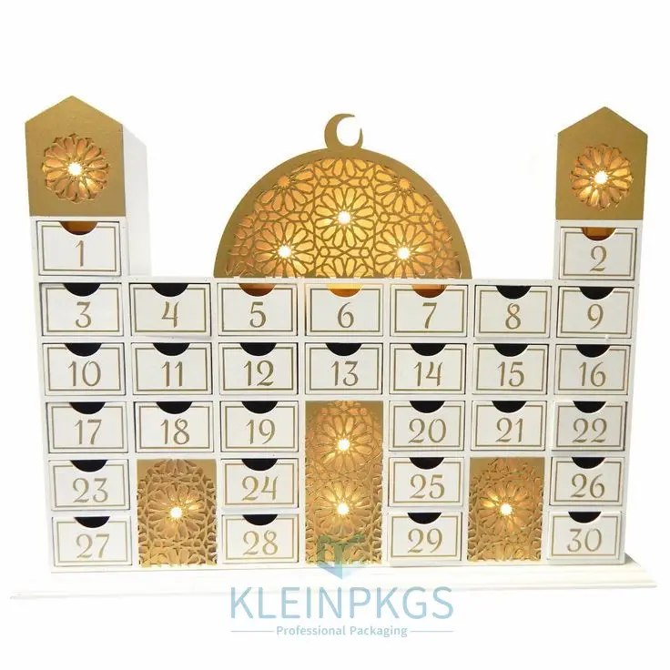 Empty Magnet 12 Days Custom Christmas Ramadan BOX Advent Calendar Surprise Gift Chocolate Packaging Boxes For Muslim Gift Set