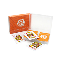 Jeu de cartes en PVC plastique lavable, brillant, imperméable, deux jeux avec boîte, emballage personnalisable, durable, vente en gros