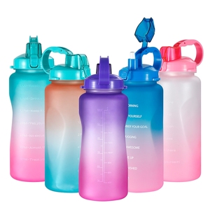 Best Selling Large Capacity Leak Proof Modern Simple Gradient Petg Water Bottle 64oz Gym Sports Plastic Water Bottle