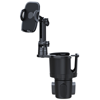 Support de téléphone pour voiture 2 en 1, fixation sur porte-gobelet avec bras long réglable et rotation à 360 degrés pour téléphones mobiles de 4 à 7 pouces