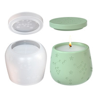 Moule en silicone pour réservoir de stockage en résine époxy, pot en plâtre et ciment, et moule pour bougie en forme d'étoile