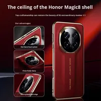 Étui de téléphone en similicuir pour Honor Magic8Pro, design professionnel, électroplaqué, gaufré, instantanément maître de la légèreté