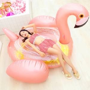 Nuovo Flamingo in oro rosa con paillettes Floating a fila diretta in fabbrica per adulti gonfiabili <span class=keywords><strong>ad</strong></span> <span class=keywords><strong>acqua</strong></span> per nuoto - Product Image 2