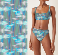 85% tissu extensible en poly 15% spandex recyclé pour vêtements de sport pour filles-maillots de bain tricotés unis respirants avec motif imprimé