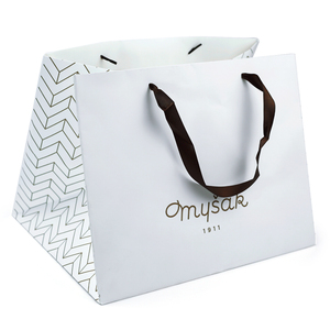 La aduana de China de fábrica reciclado blanco barato bolsas de papel de <span class=keywords><strong>kraft</strong></span> para <span class=keywords><strong>boutique</strong></span> de ropa - Product Image 2