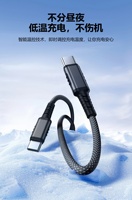 Cable de Carga Rápida USB-C a USB-C de 1M 60W 3A con Cobre Puro y Revestimiento de Nailon para iPhone 15 y Teléfonos Android, Transferencia de Datos